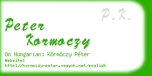 peter kormoczy business card